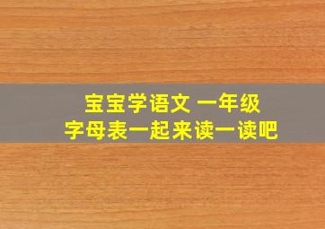 宝宝学语文 一年级字母表一起来读一读吧